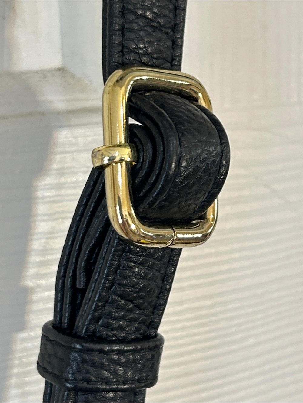 Giani Bernini Black Pebbled Leather Shoulder Bag with Gold Horsebit Accent - Picture 9 of 14